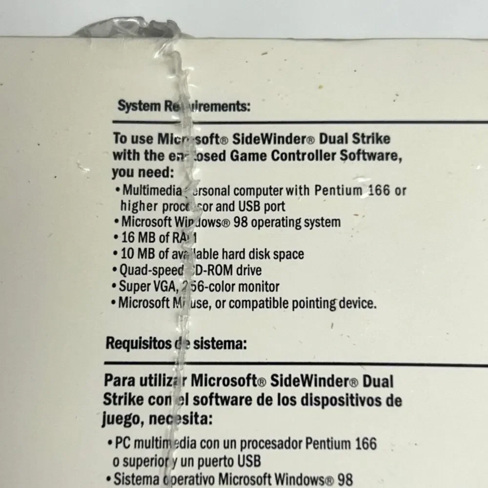 Microsoft Windows 98 Sidewinder Dual Strike USB PC Controller Gamepad NEW Sealed